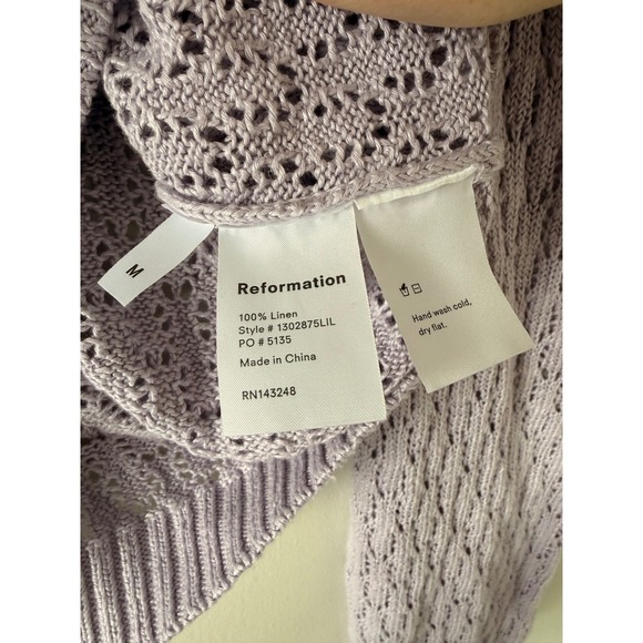 Reformation Lilac Rose Pointelle Sweater - Picture 4 of 7